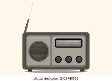 Old radio isolated on white background. vector illustration.