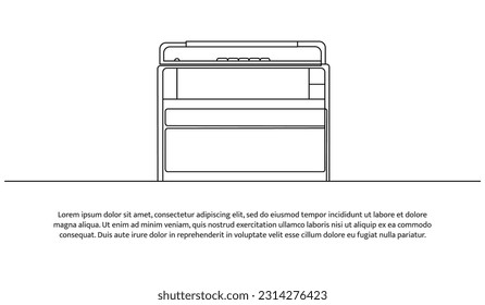 Old radio one continuous line design. Decorative elements drawn on a white background.