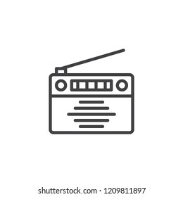 Old Radio outline icon. linear style sign for mobile concept and web design. Media music news station simple line vector icon. Communication broadcast symbol, logo illustration. Pixel perfect vector