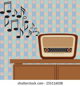 Old radio plays music