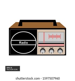 Old radio. Realistic illustration of an old radio receiver. vector illustration