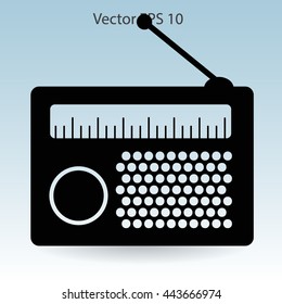 old radio retro silhouette picture
