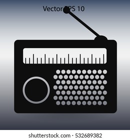 old radio retro silhouette picture