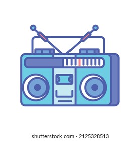 old radio retro tech icon isolated