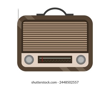 Old radio. Simple flat illustration.