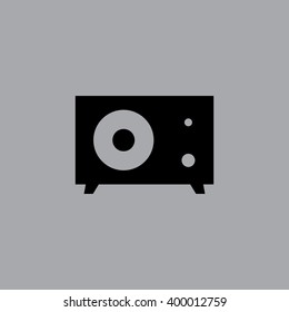 old radio single simple black icon