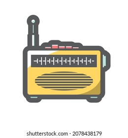 Old radio speaker Vector icon Cartoon illustration