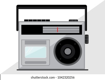 Old radio stereo royalty on  background. flat design. vector illustration/eps10
