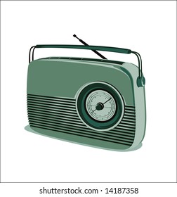 old radio vector - green