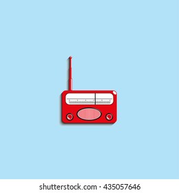 Old radio. Vector icon.