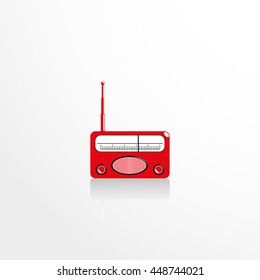 Old radio. Vector icon.