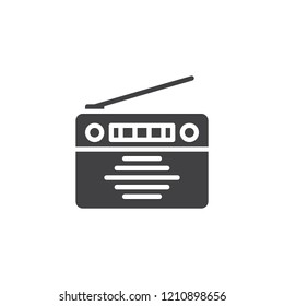 Old Radio vector icon. filled flat sign for mobile concept and web design. Media music news station simple solid icon. Symbol, logo illustration. Pixel perfect vector graphics