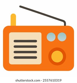 old radio vector icon with white background