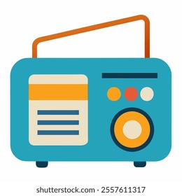 old radio vector icon with white background