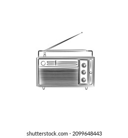 old radio vector on white background