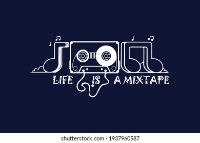 Old radio vintage black and white cassette music lover 90s style background and graphics vector entertainment party cassette Radio, microphone, headphone objects in monochrome vintage style