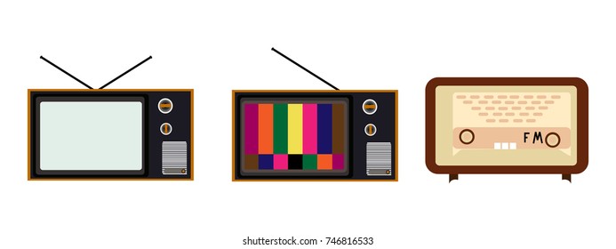 Old radios vector illustration