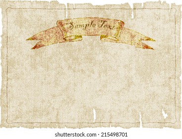 old ragged dirty canvas with banner.vector illustration