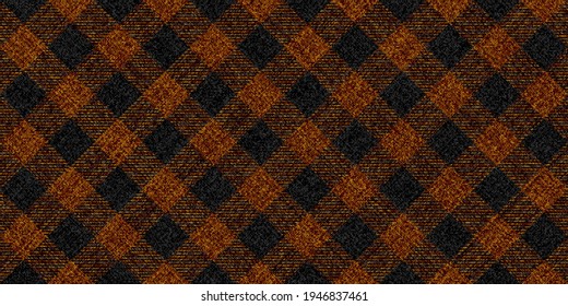 textura de cuadros diagonales grises y triturados viejos de tela clásica de abrigo de tela marrón con rayas negras para gingham, chapada, manteles, camisas, tartán, ropa, vestidos, ropa de cama, mantas