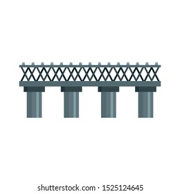 Old railroad bridge icon. Flat illustration of old railroad bridge vector icon for web design