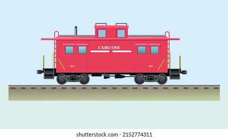 Vector ilustración antigua cabina de transporte ferroviario