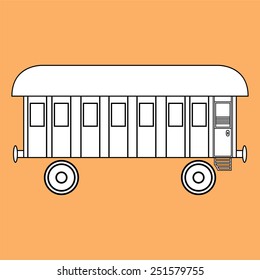 old railway car.vector illustration.
