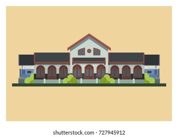 old railway station, front side