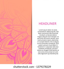 Old Ramadan flyer page ornament illustration concept. Vintage art traditional, Islam, Arabic, Indian, magazine, elements. decorative retro greeting card or invitation layout design