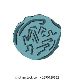 Las antiguas monedas raras muestran aisladas de fondo blanco. Museo histórico. Antiguo artefacto.  Pieza del museo. Ilustración vectorial. Estilo plano. 