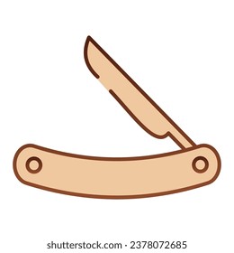 Old razor flat icon. Straight razor brown icons in trendy flat style. Razor blade gradient style design, designed for web and app. Eps 10