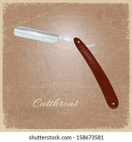 Old razor on a grunge background