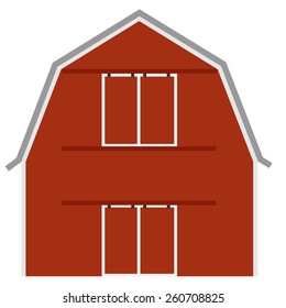 Old red barn ot farm house, barn door, vector isolated, farming