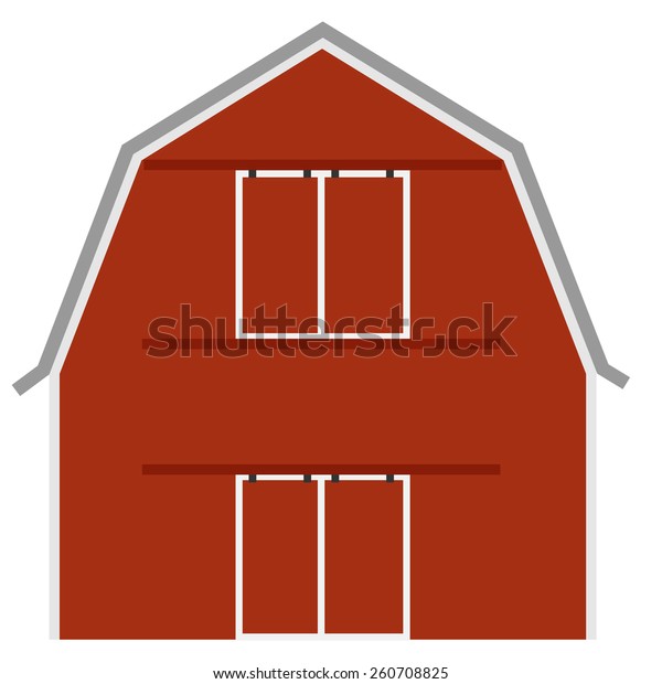 Old Red Barn Ot Farm House Stock Vector Royalty Free 260708825