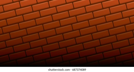 old red brick grunge wall vector horizontal banner background. grunge red brick wall seamless pattern vector backdrop or layout