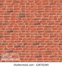 Old red brick wall. Seamless vector texture for continuous replicate