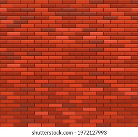 Old Red Brick Wall Seamless Pattern. Vector
