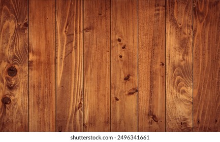 Old red brown wooden planks texture wood background vector illustration.