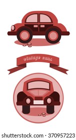 Old red cartoon car