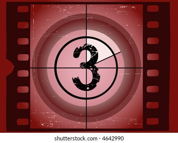 Old Red Scratched Film Countdown at No 3