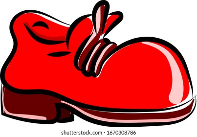 Sapato vermelho velho, ilustração, vetor sobre fundo branco.