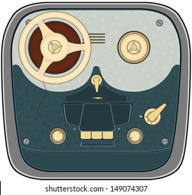The old reel to reel audio tape recording