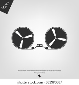 Old reel recorder vector icon