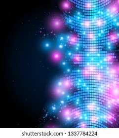 Old retro 80 style of equalizer with 3d perspective effect , night music club life vector concept