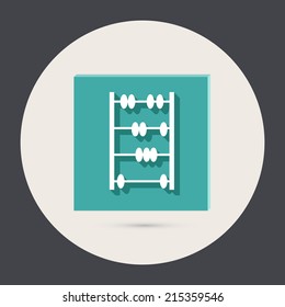 old retro abacus icon. math sign