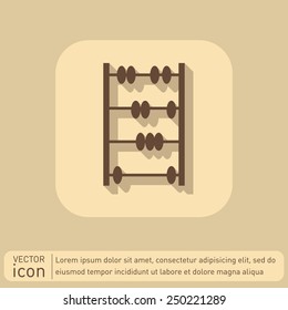 old retro abacus icon. math sign