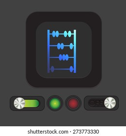 old retro abacus icon. math sign