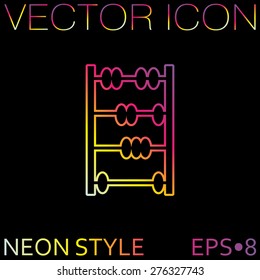 old retro abacus icon. math sign