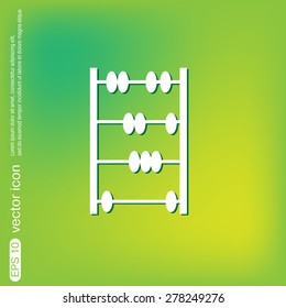 old retro abacus icon. math sign