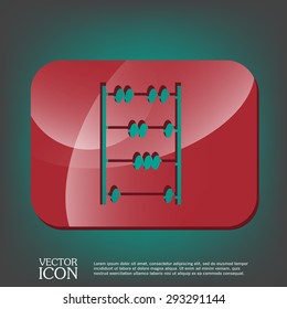 old retro abacus icon. math sign