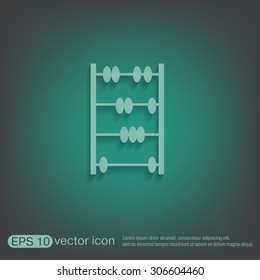 old retro abacus icon. math sign